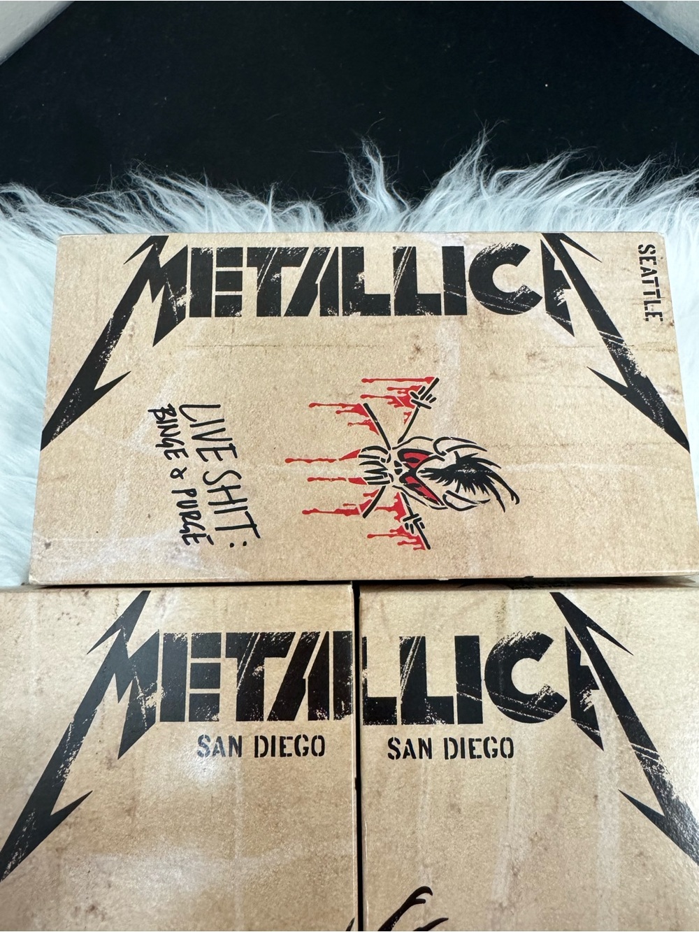 Metallica Live Shit Box Set - Tan and Black with Red Accent VHS